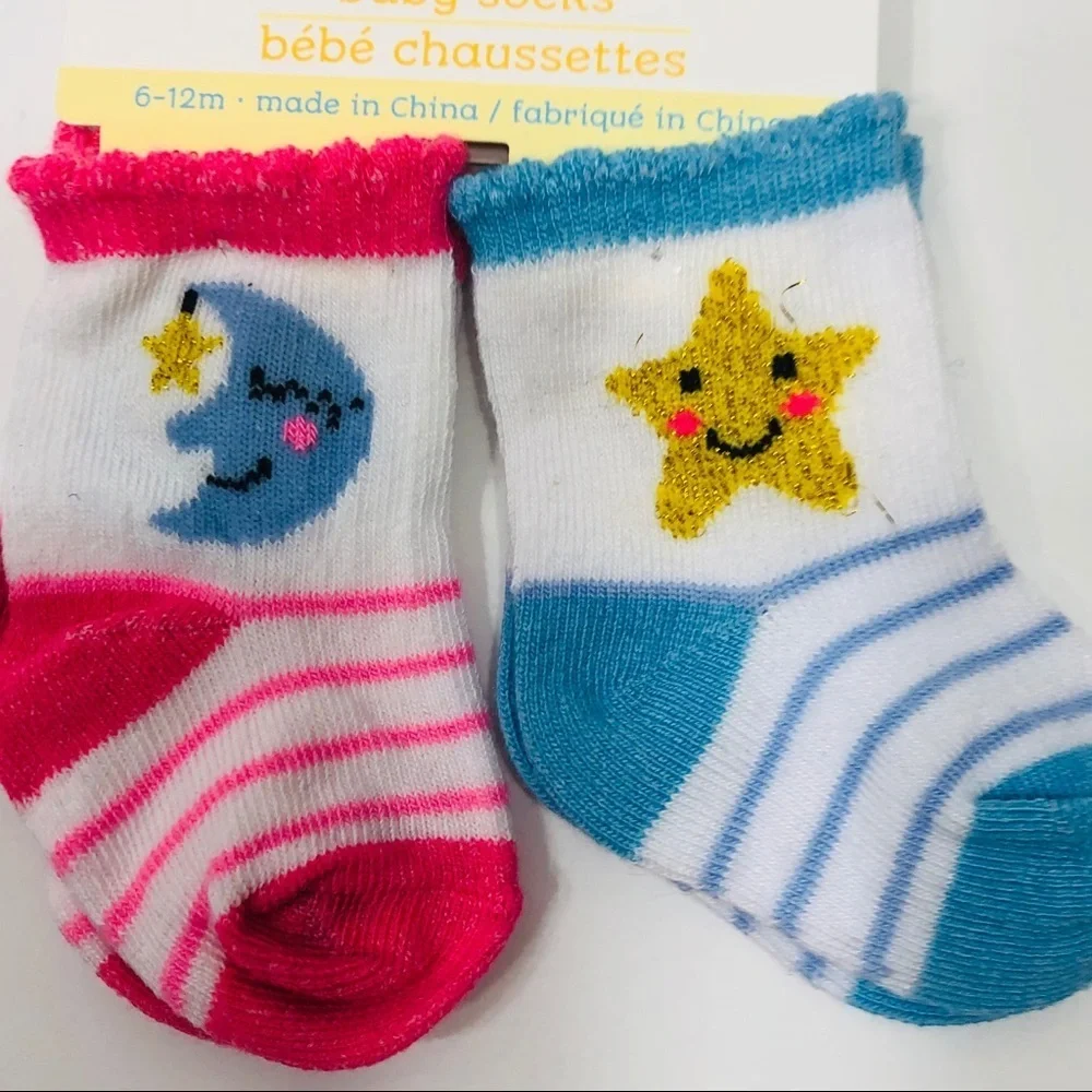 “Angel of Mine” Two Pair Baby Socks